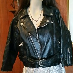 Leather Moto Style Jacket